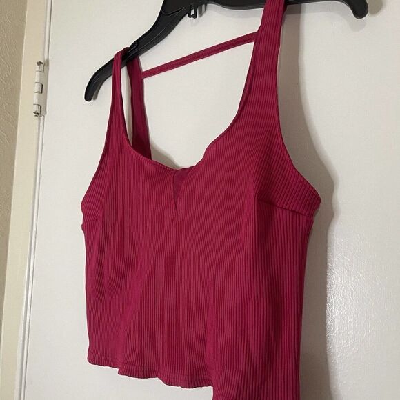 Free people FP movement Pink cropped non padded tank top size Large - Picture 2 of 6
